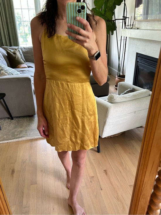 Wilfred Dresses & Skirts - Wilfred Mustard Yellow Satin Mini Dress